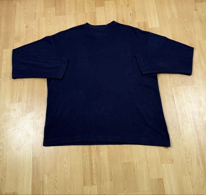 Pull Tommy Hilfiger bleu marine / bande grise – Taille L - photo numéro 3