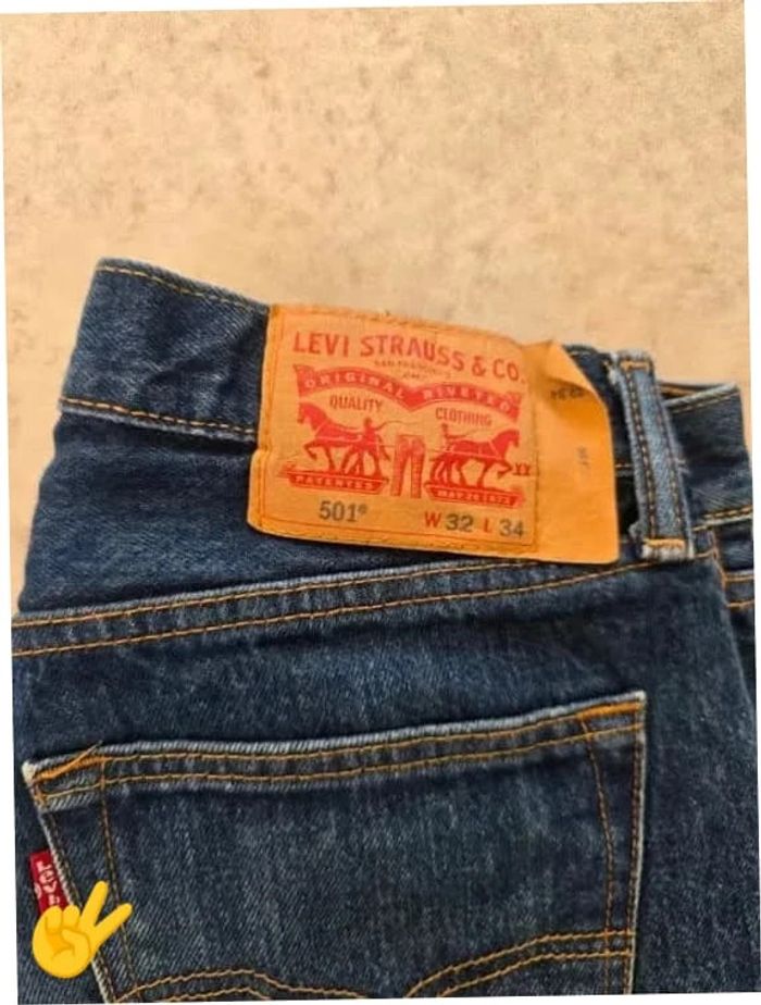 Short Levi's 501 W32 FR42 Bleu marine Homme Men SHO168b - photo numéro 2