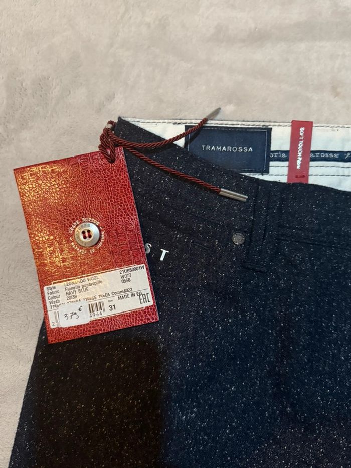 Tramarossa - Jean en laine, coupe droite, Bleu marine, taille 31 - photo numéro 3