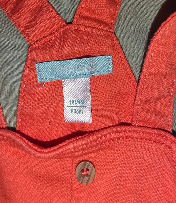 Salopette-short orange/corail #obaïbi 18 mois - photo numéro 5