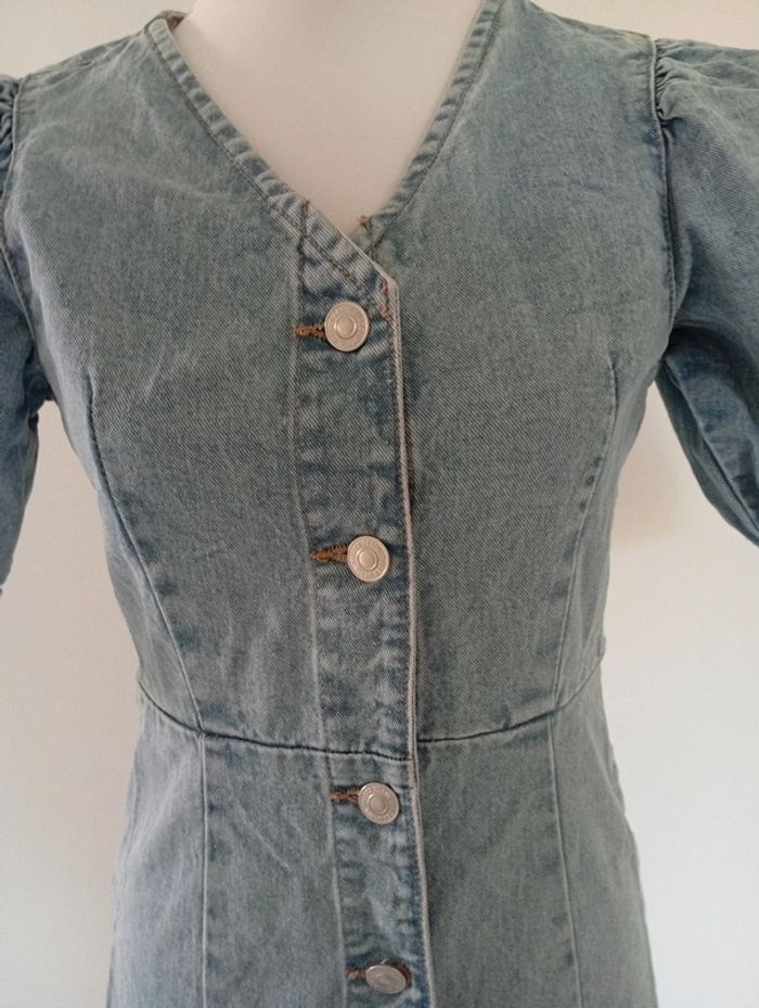 Pieces - Robe en jeans taille XS | manches "bouffantes" - photo numéro 5