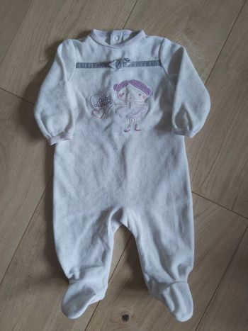 Grenouillère/pyjama velours fille Tex 6 mois (78)