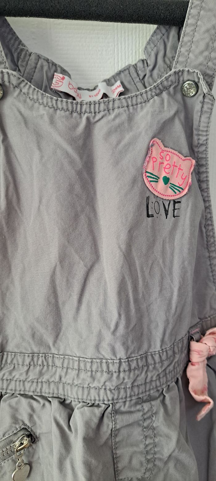 Robe grise à bretelles effet boule 2 ans - photo numéro 3