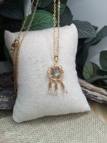 Collier attrape rêve pierre de labradorite naturelle à reflets bleutés