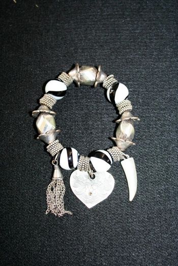 Gros bracelet élastique argent