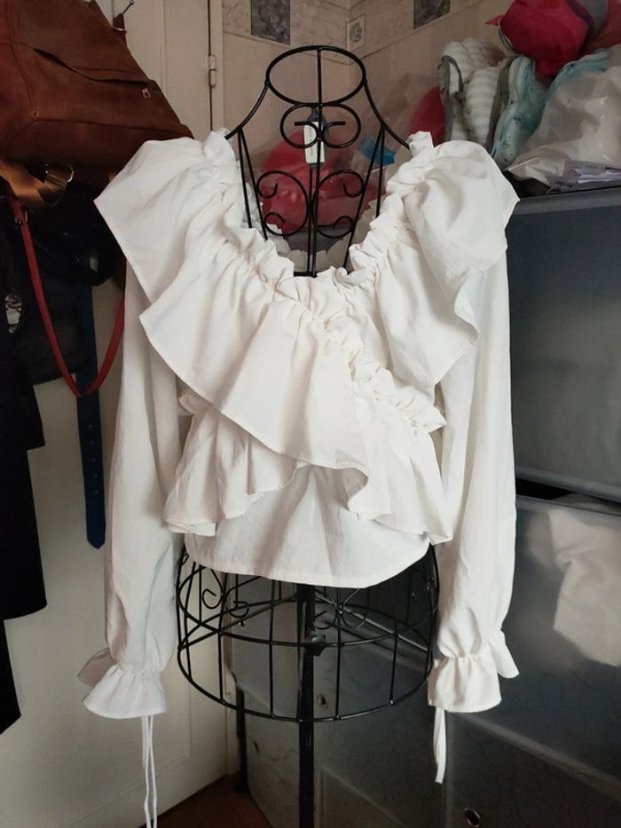 Le haut manches longues en blanc uni - photo numéro 2