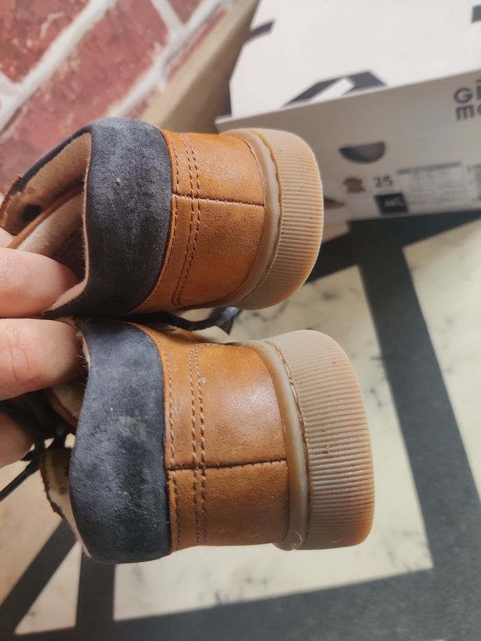 Chaussures cuir camel et marine Gémo Taille 25 dans boite - photo numéro 5