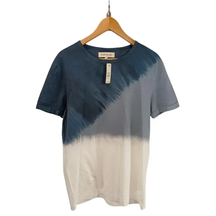 T-shirt tie and dye bleu/blanc - Taille M - River Island - Neuf A348