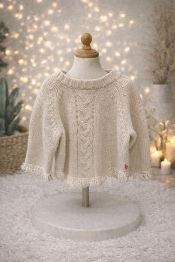 Pull maille torsadée écru 36 mois 🌿