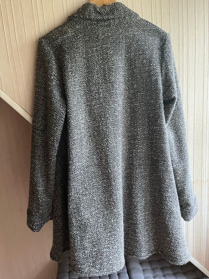 Manteau / veste long laine gris chiné taille 38/40 - photo numéro 9