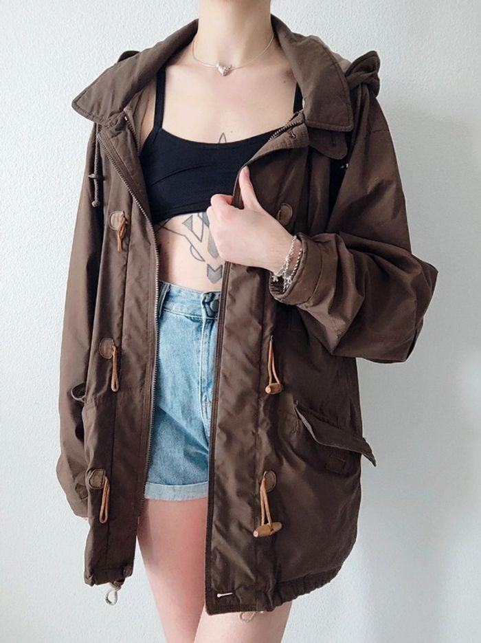 Duffle-coat marron capuche amovible vintage / Goanna American Flavor - 40/L à 42/XL - photo numéro 3