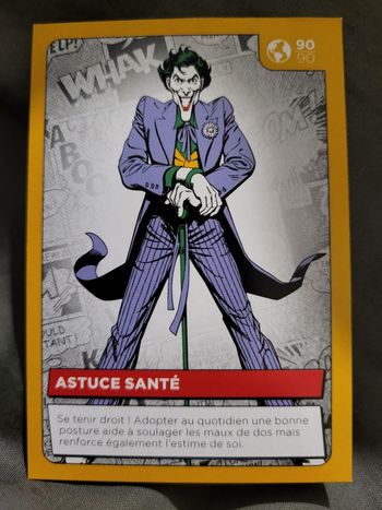 Carte Héros DC Auchan 2022 n° 90 /90 Astuce Santé