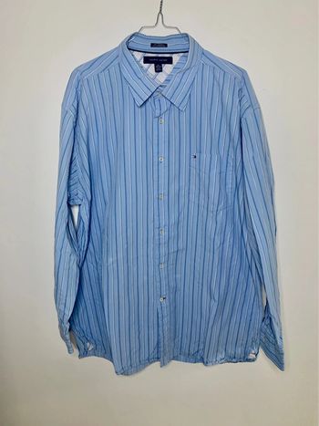 Chemise à manches longues Tommy Hilfiger bleu à rayures