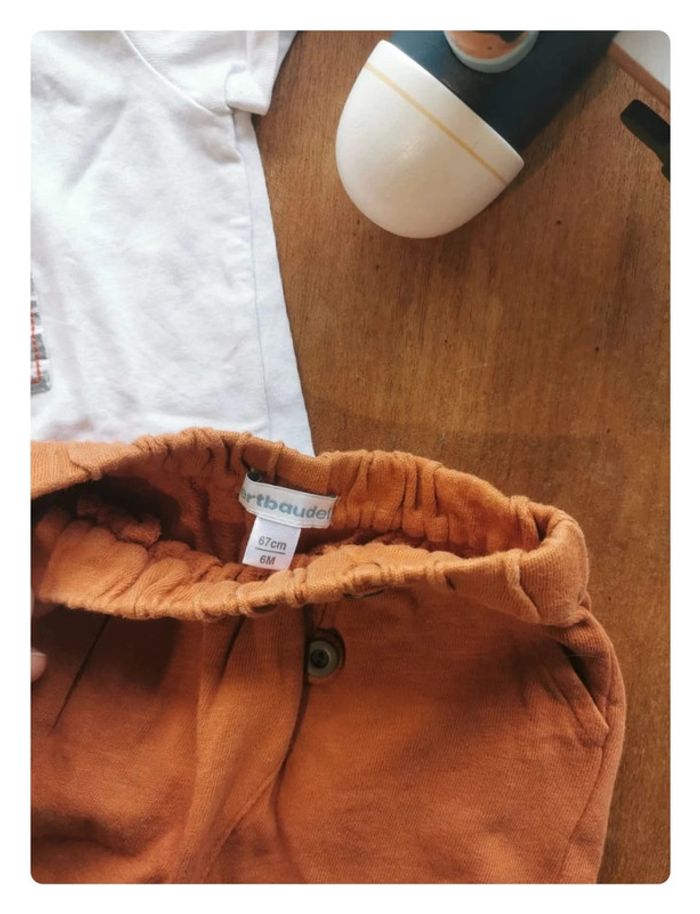 👶Ensemble Obaïbi Verbaudet tee-shirt et sarouel 6mois garçon 👶 - photo numéro 3