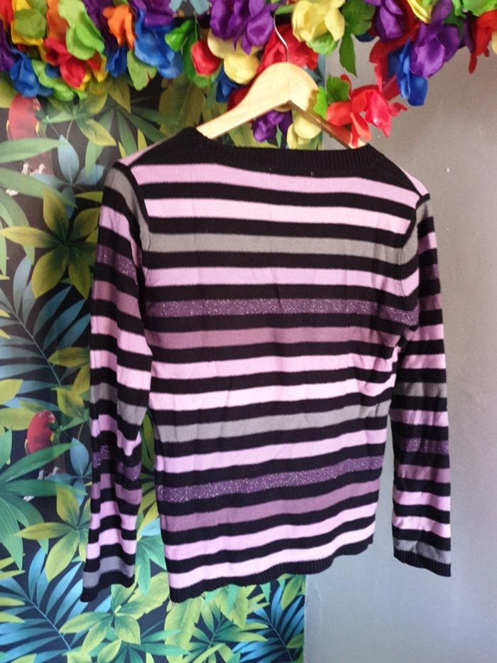 Pull rayé rose - photo numéro 4