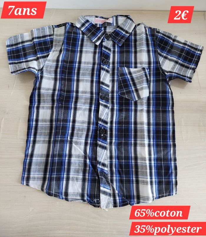Chemise manches courtes garçon 7ans