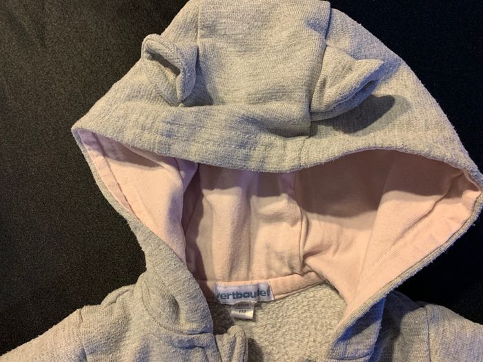 Sweat à capuche fille 6 mois paillettes Verbaudet - photo numéro 2