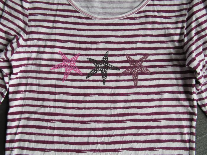 Tee-shirt manches longues fille (haut) 14 ans étoiles de mer - photo numéro 2