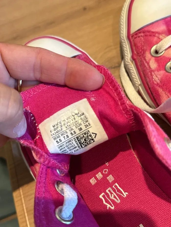 Jolies baskets rose fuschia effet délavé - photo numéro 6