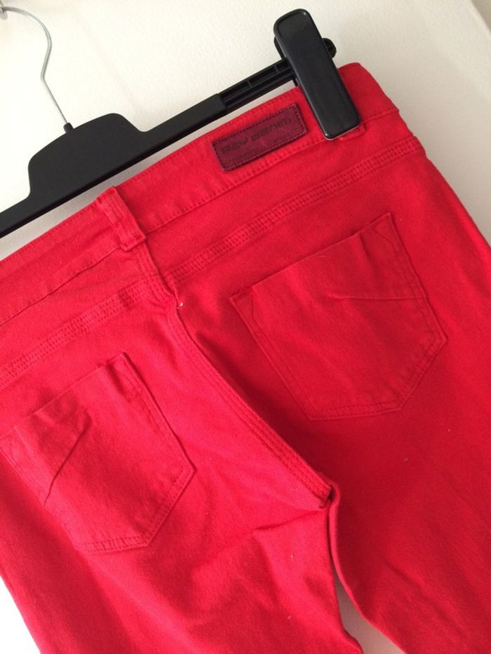 Jeans rouge neuf taille 34 marque P&Y Denim - photo numéro 2