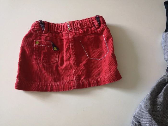 Petite jupe côtelé rouge - photo numéro 2
