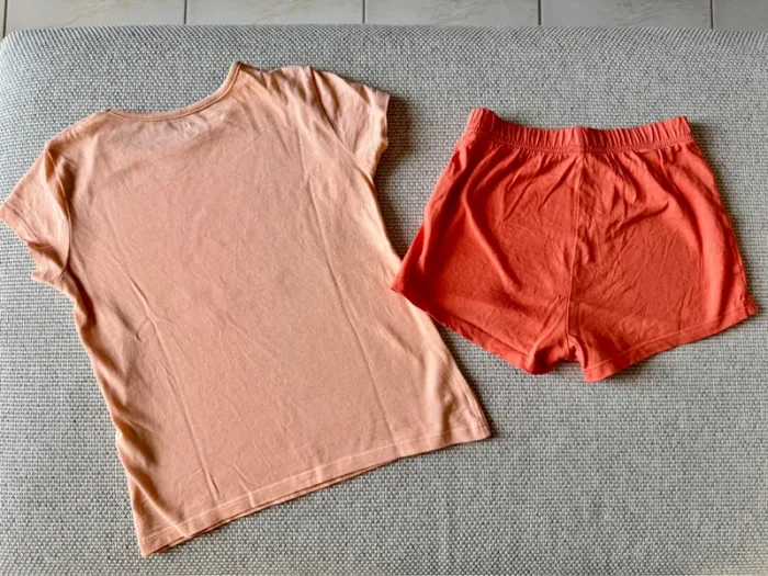 Pyjama court short orange fille 6 ans en parfait état - photo numéro 5