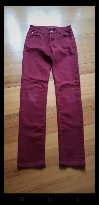 Pantalon jeans femme 36 bordeaux printemps