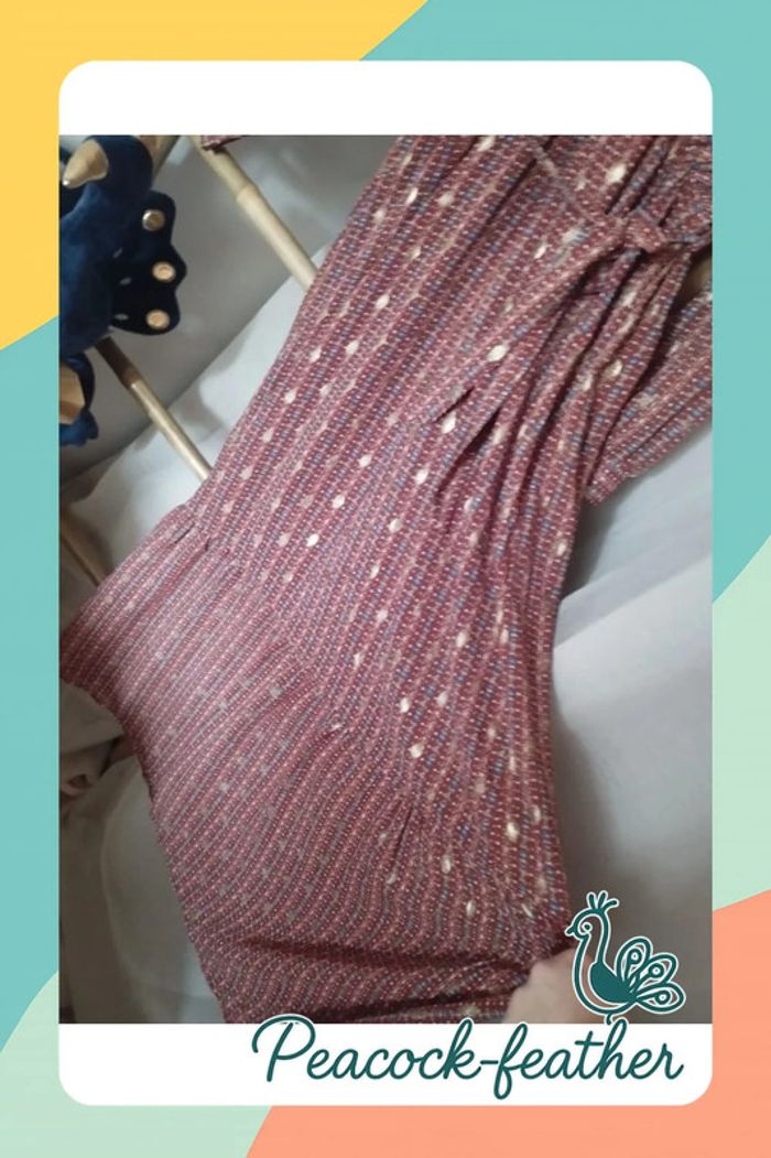 Robe longue TU marron terracotta / dorée - photo numéro 5