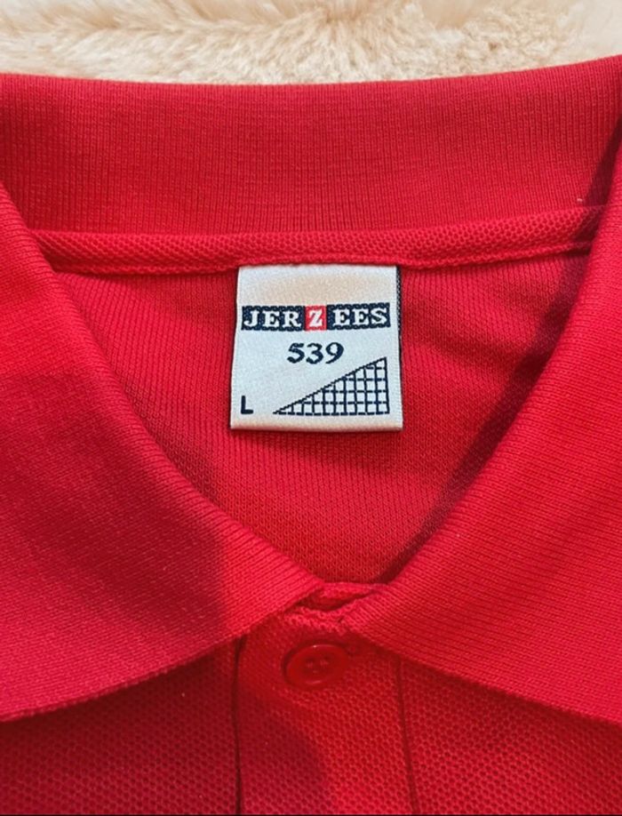 Polo manches  courtes rouge  taille L jerzees - photo numéro 2