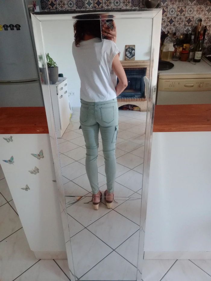Pantalon femme 36 Street urban vert-de-gris c84 - photo numéro 4