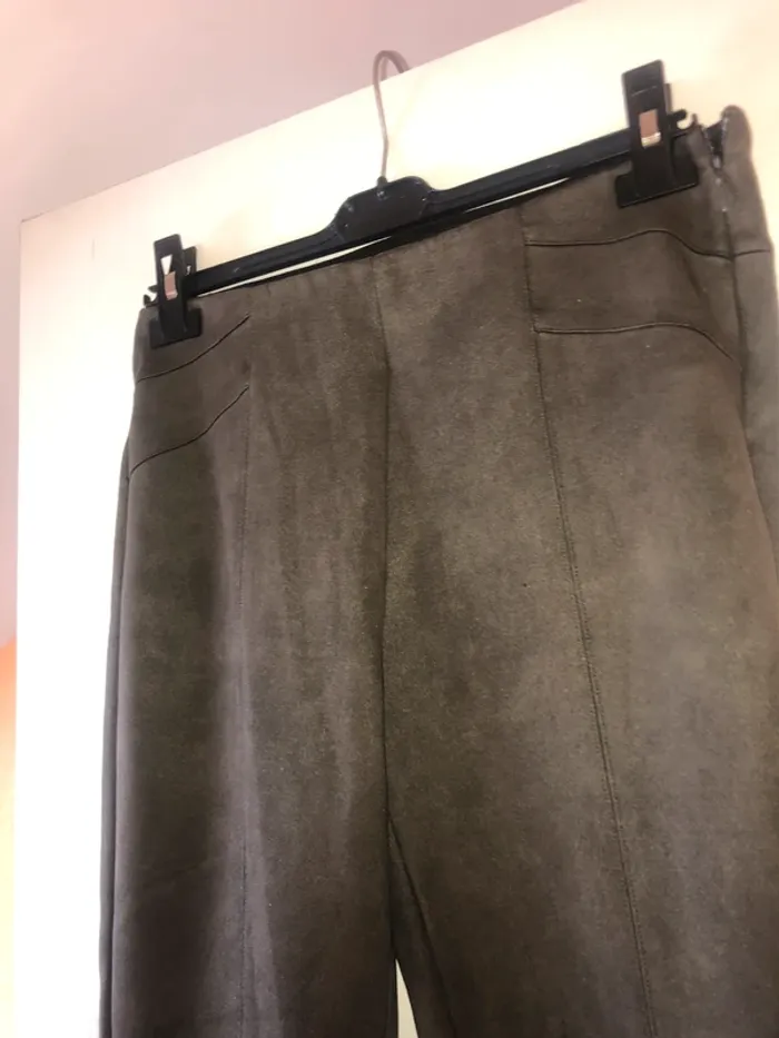 pantalon leggings zara velours marron - photo numéro 3