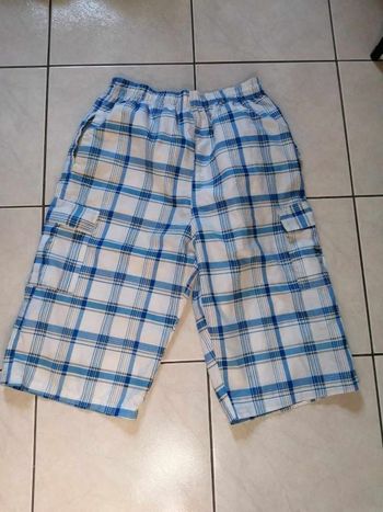 pantacourt blanc/bleu L SK