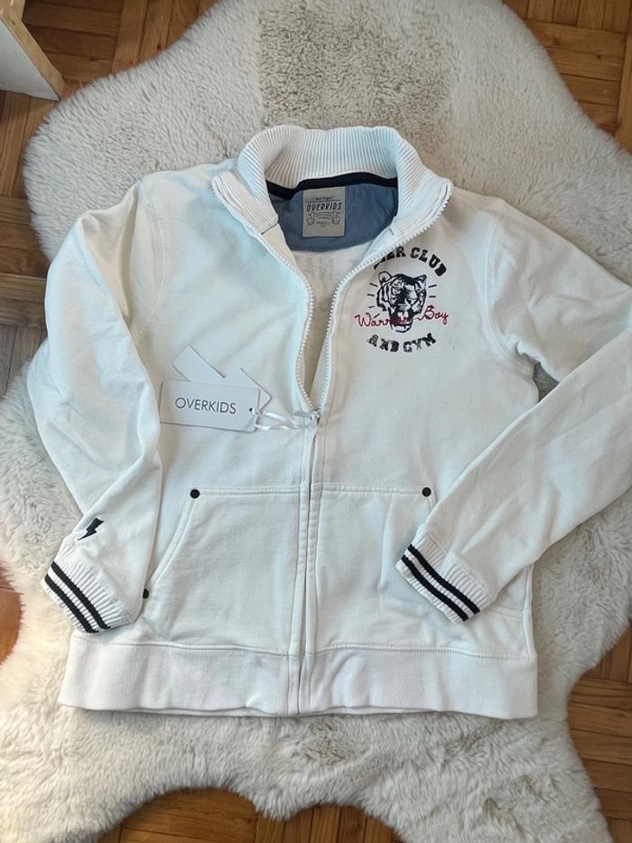 Gilet blanc neuf overkids 10 ans