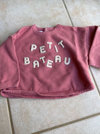 Pull, petit bateau, rose, fille