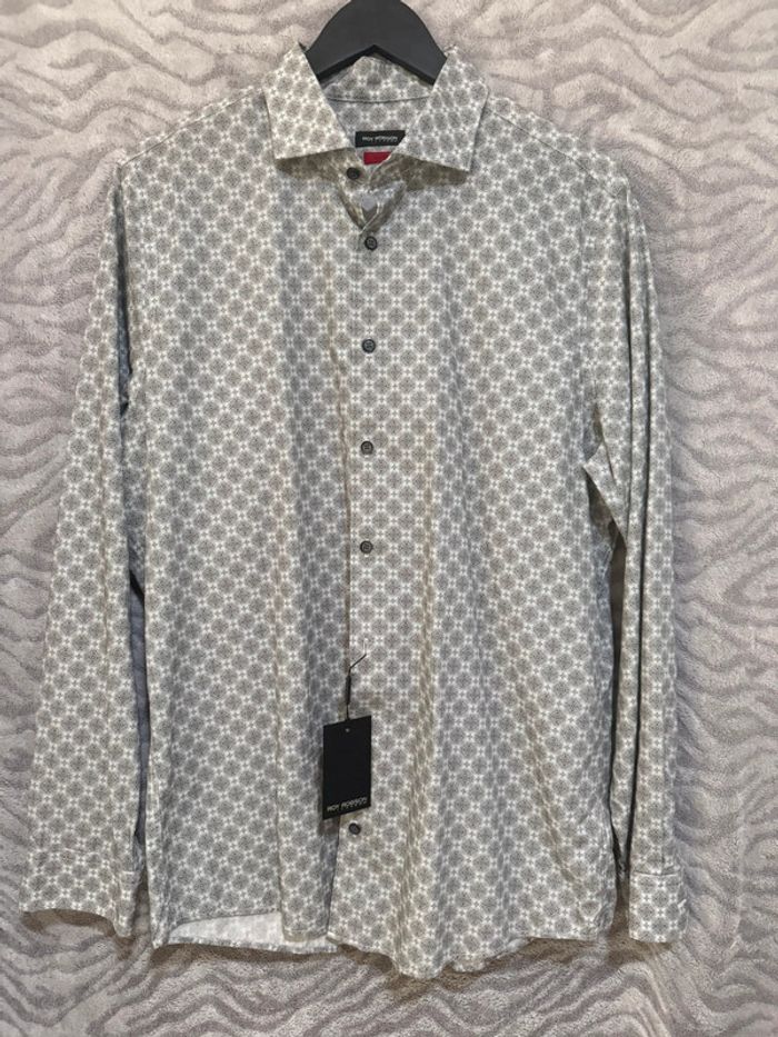 Roy Robson - Chemise à motifs, Grise, taille XL