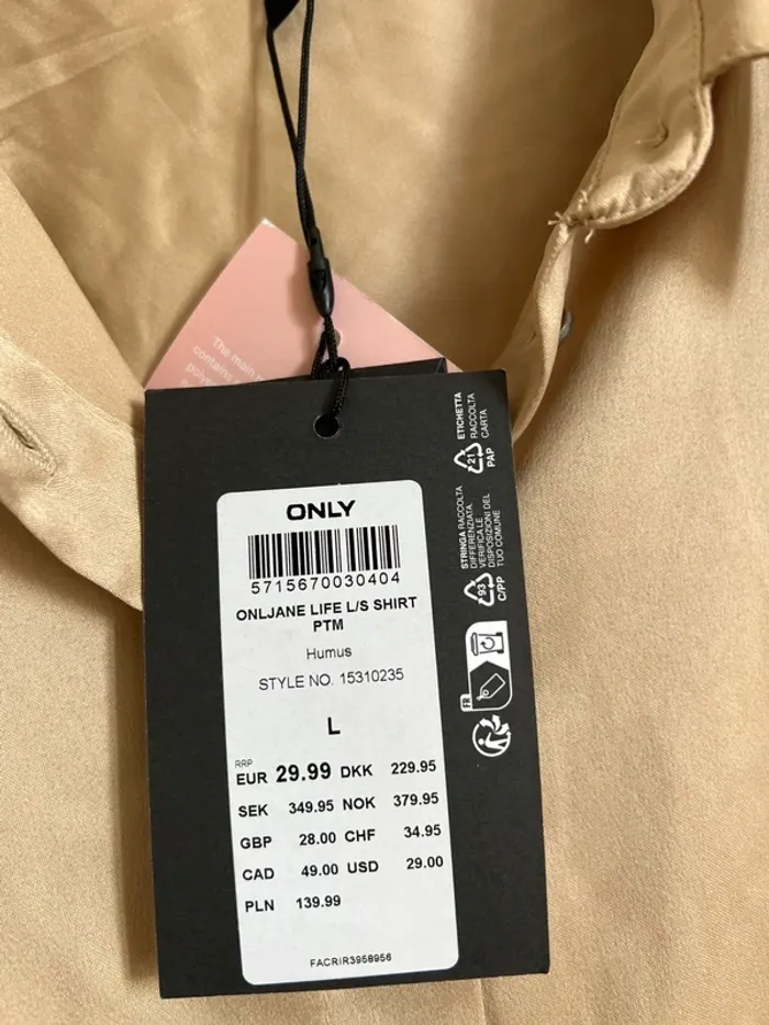 Chemise en satin neuve Only L - photo numéro 7