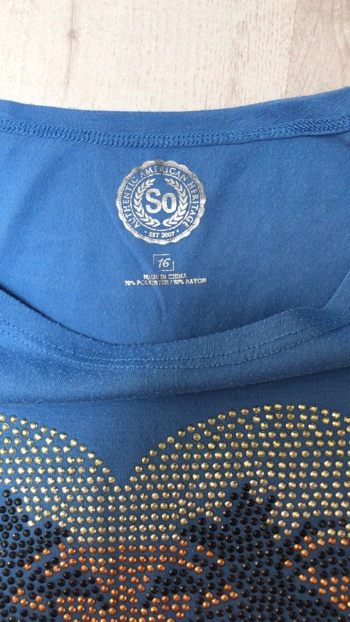 T-shirt bleu pour fille - photo numéro 4