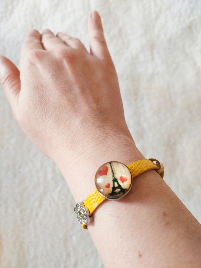 Bracelet pression effet cuir+ 5 boutons - photo numéro 3