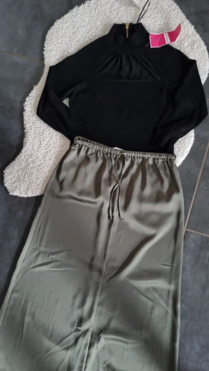 Jupe fluide neuve kaki superbe 40 L primark - photo numéro 4