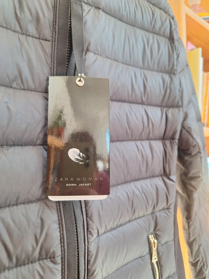 Veste noire doudoune en plumes Zara - photo numéro 6