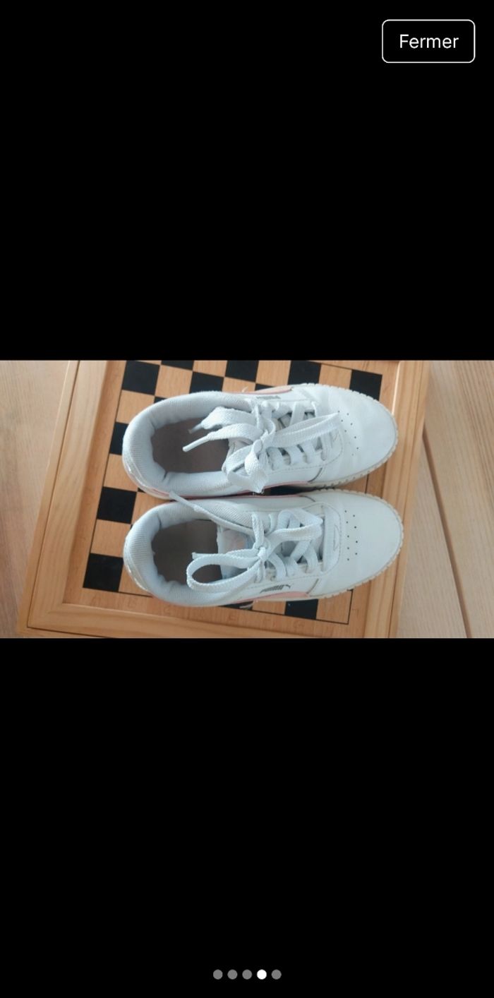 ​👟 Baskets PUMA Carina/Cali Blanches & Roses - Taille 30 🎀 - photo numéro 4