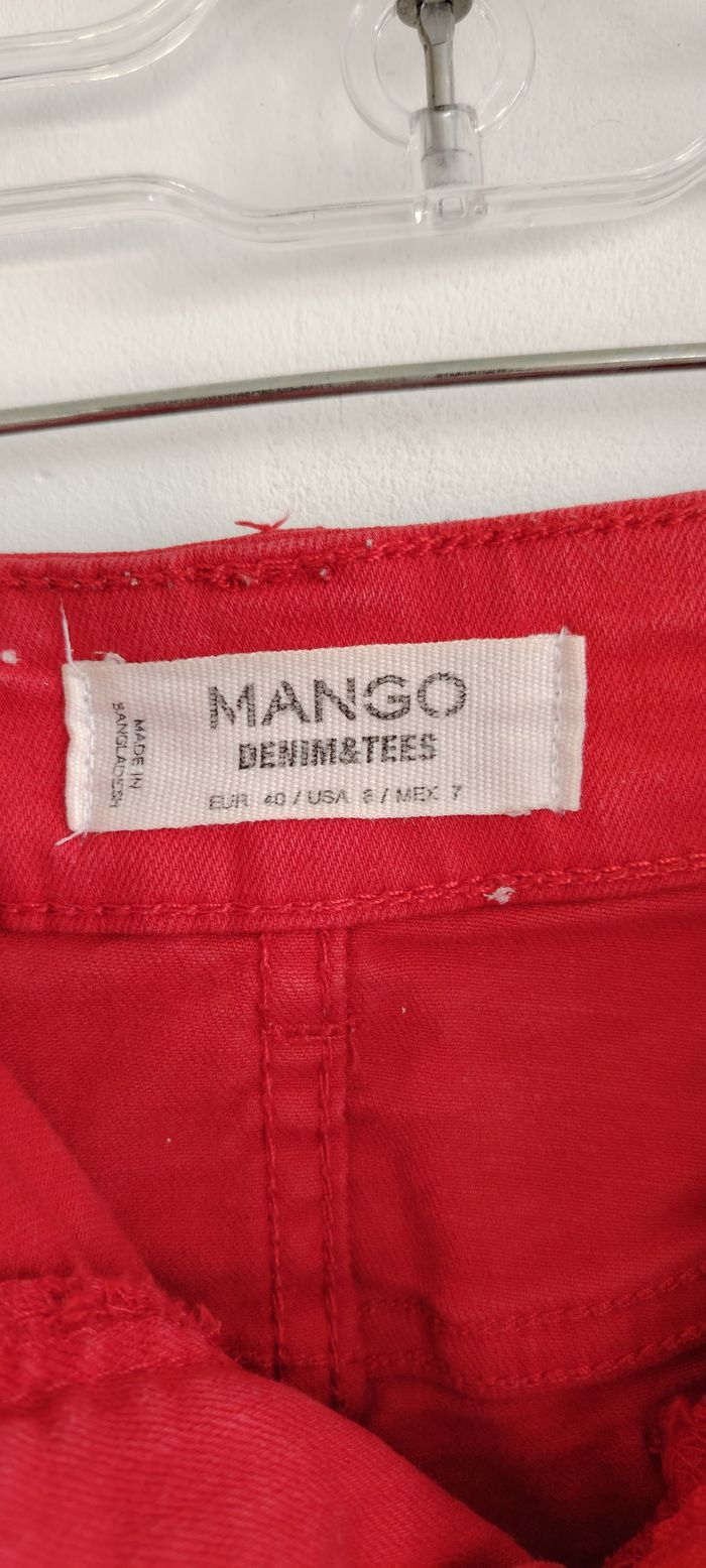 Short rouge Mango Denim&Tees taille 40 - photo numéro 3
