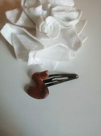🌸Barrette canard en bois 🌸