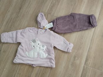 Ensemble fille 6 mois molletonné