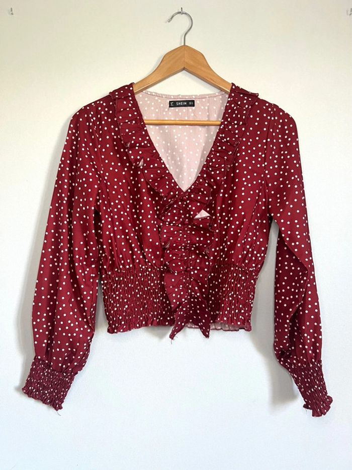 Blouse manches longues Shein bordeaux