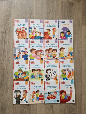 Lot de 16 livres cp téo et nina