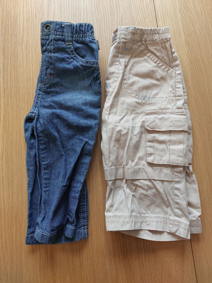 Lot 2 pantalons 12m/74cm