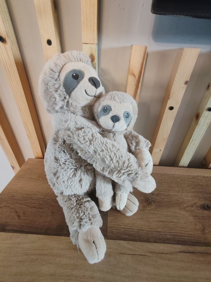 Parresseux maman et son bébé beige neuf tex