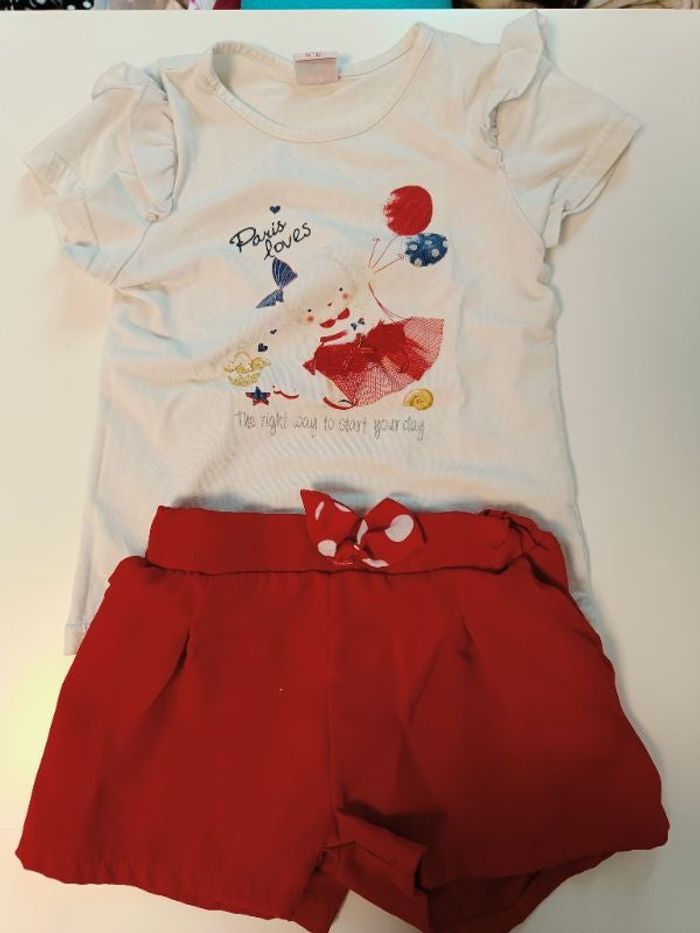 Ensemble tee shirt + short 36 mois Ativo