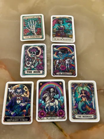 Autocollants 7 pièces carte de tarot